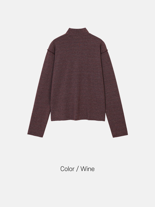 Stripe Mockneck Knit