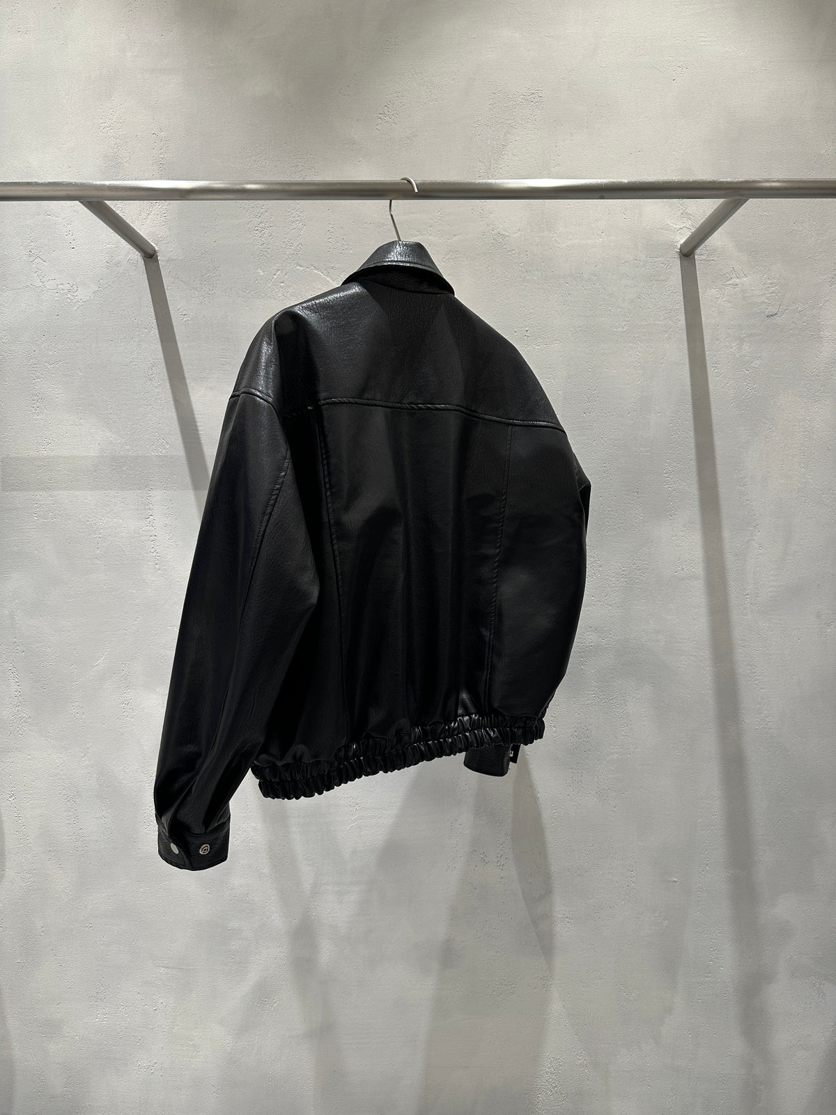 Angle Pocket Faux Leather Jacket