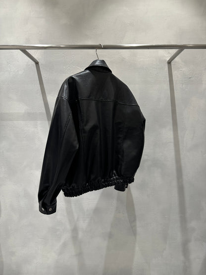 Angle Pocket Faux Leather Jacket