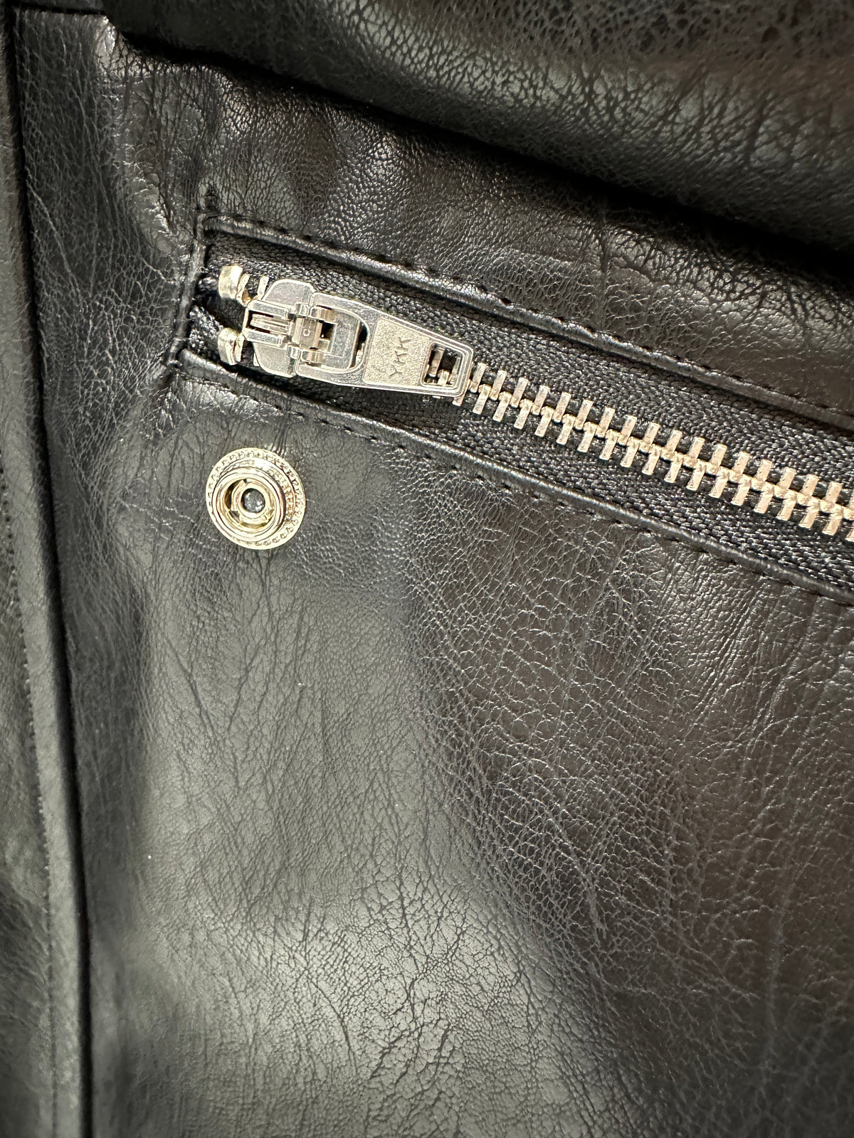 Angle Pocket Faux Leather Jacket