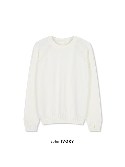 Fingerhole Raglan Knit