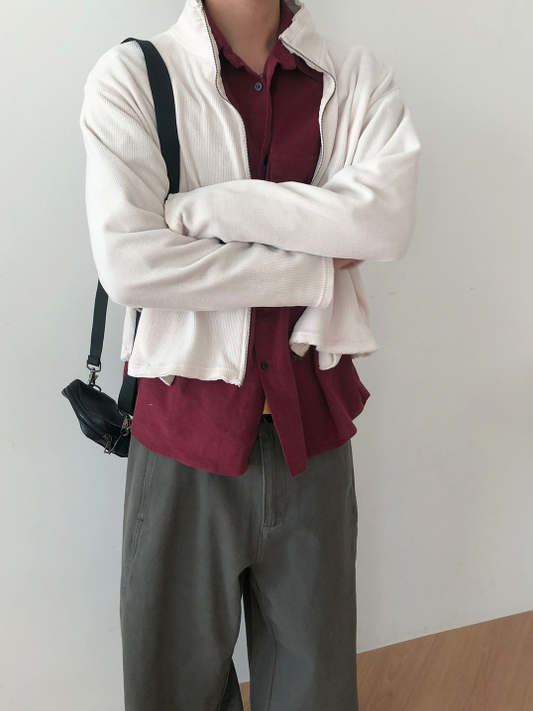 Velvet Zip Cardigan