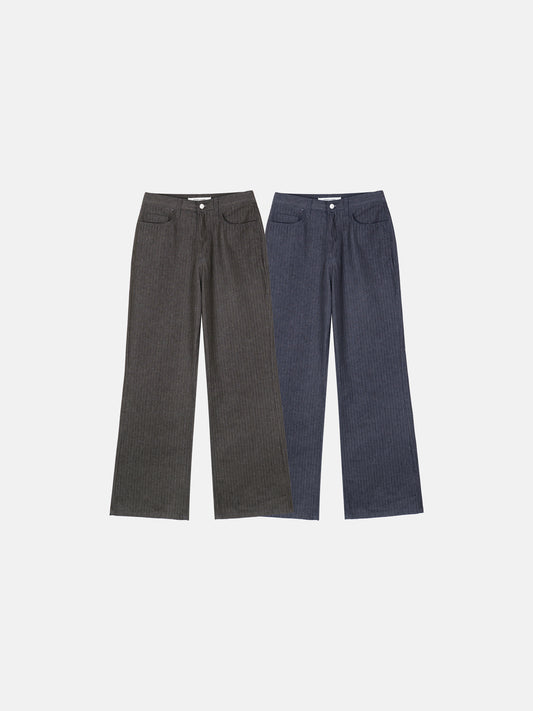 Herringbone Stripe Wide Pants