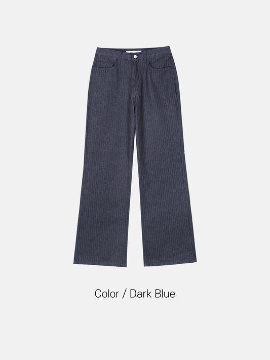 Herringbone Stripe Wide Pants