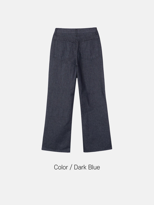 Herringbone Stripe Wide Pants