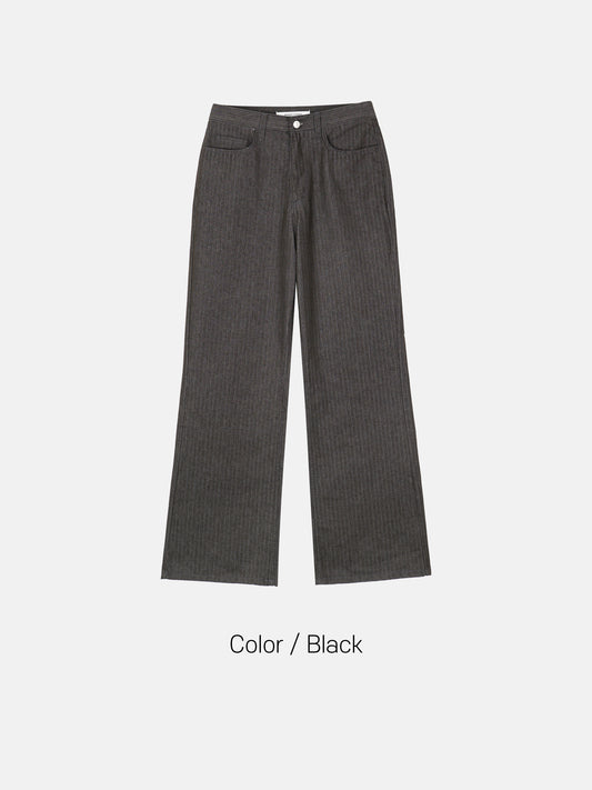 Herringbone Stripe Wide Pants