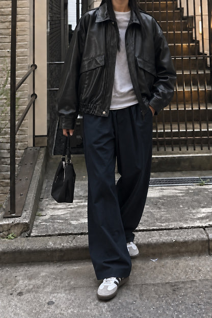 Angle Pocket Faux Leather Jacket