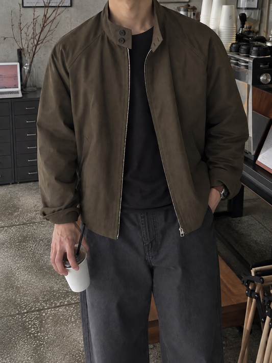 Stand Collar Zip-Up Jacket