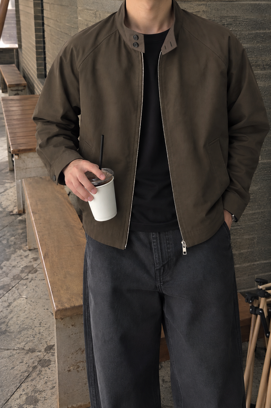 Stand Collar Zip-Up Jacket