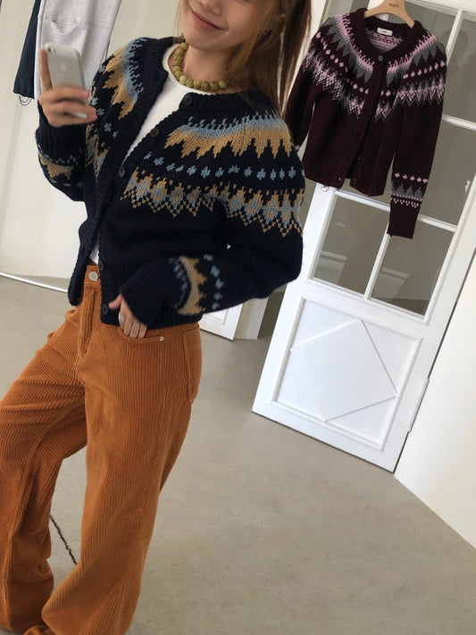 【A MA:DE】Nordic cardigan ( 2color )