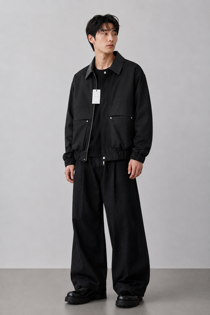 MAGNOLIA Leather Collar Blouson Jacket(アイボリー) 商品画像4/11
