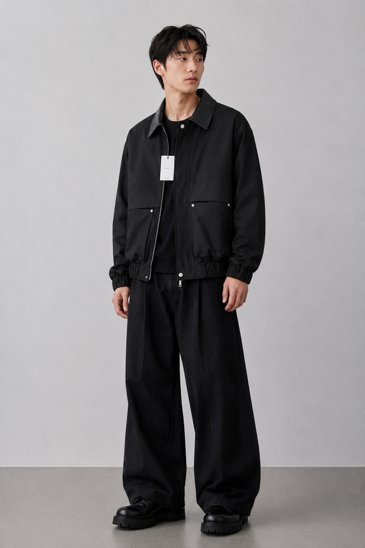 MAGNOLIA Leather Collar Blouson Jacket(アイボリー) 商品画像4/11