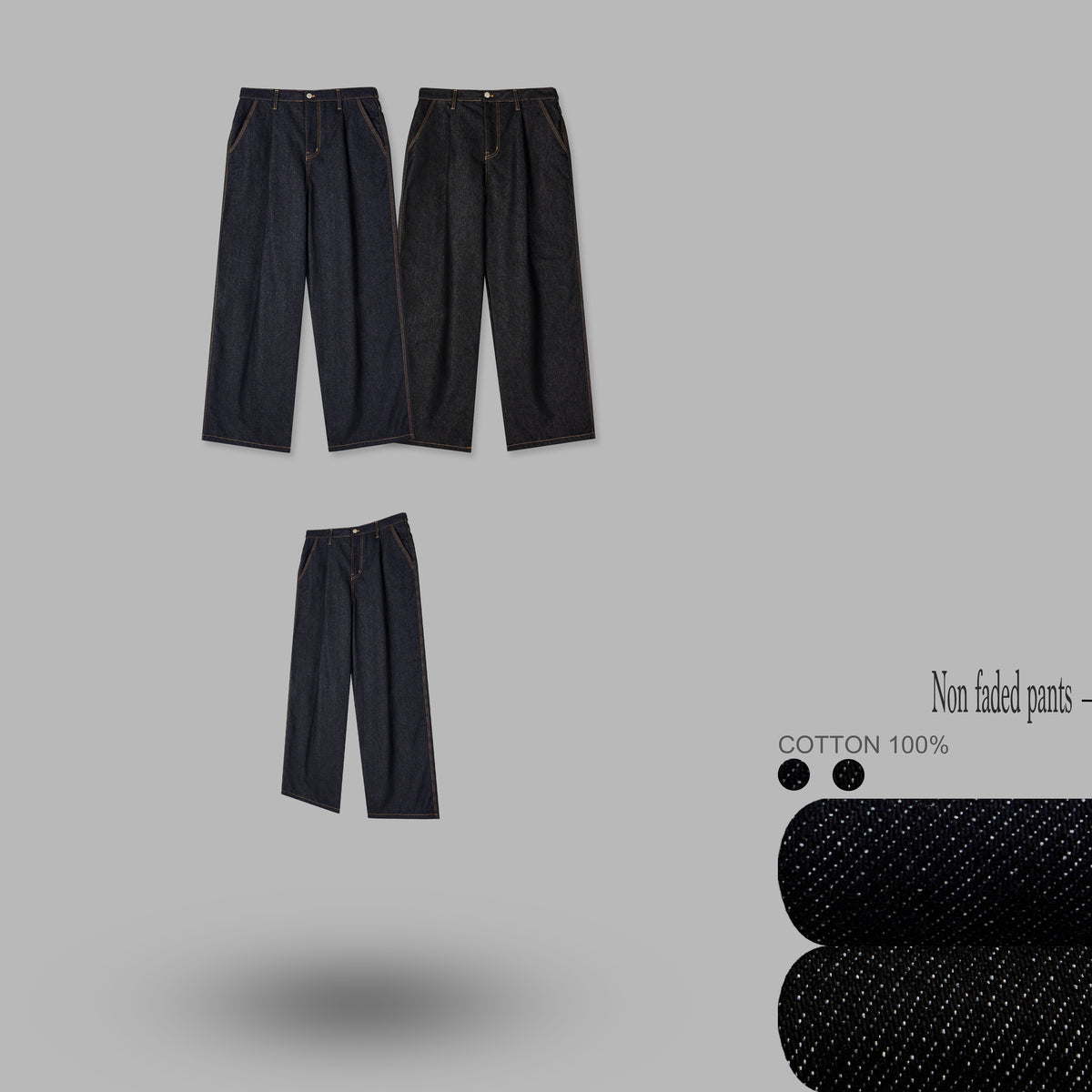 Non-Fade Denim Pants