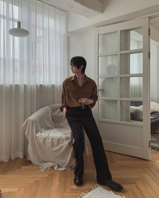 Dress No-Collar Jacket & Semi-Flare Slacks Setup