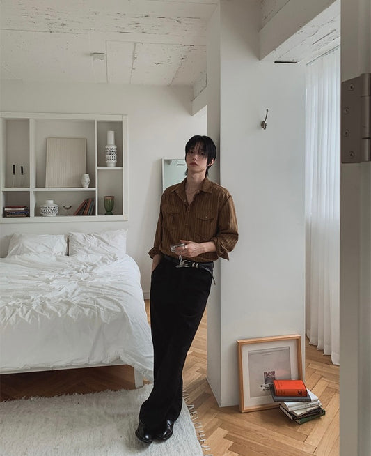 Dress No-Collar Jacket & Semi-Flare Slacks Setup