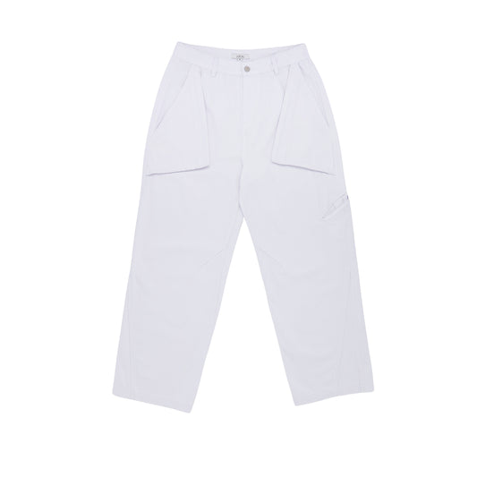 Flap Pocket Wide Pants - BLACK / WHITE