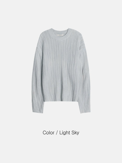 Sheer Ribbed Knit Pullover