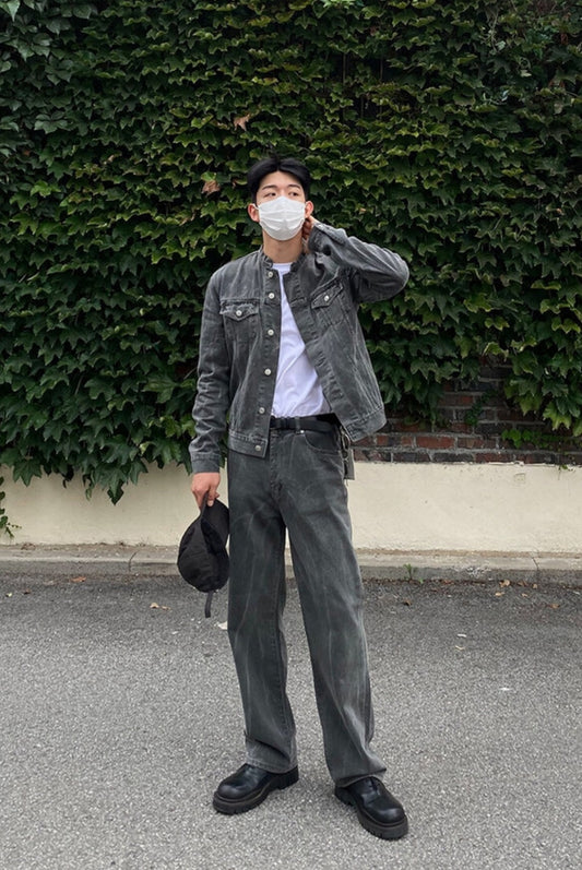 Washed Gray Denim Set