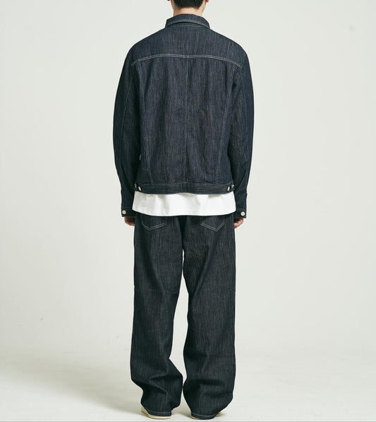 Washed Denim Zip-Up Set