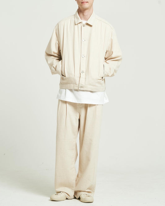Washed Denim Zip-Up Set