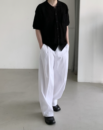 Summer Wide Tuck Banding Pants