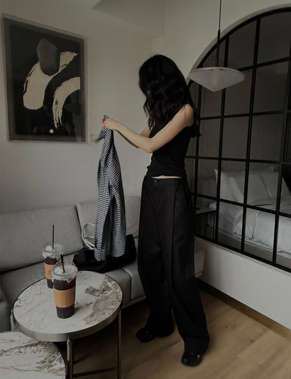 Summer Wide Tuck Banding Pants