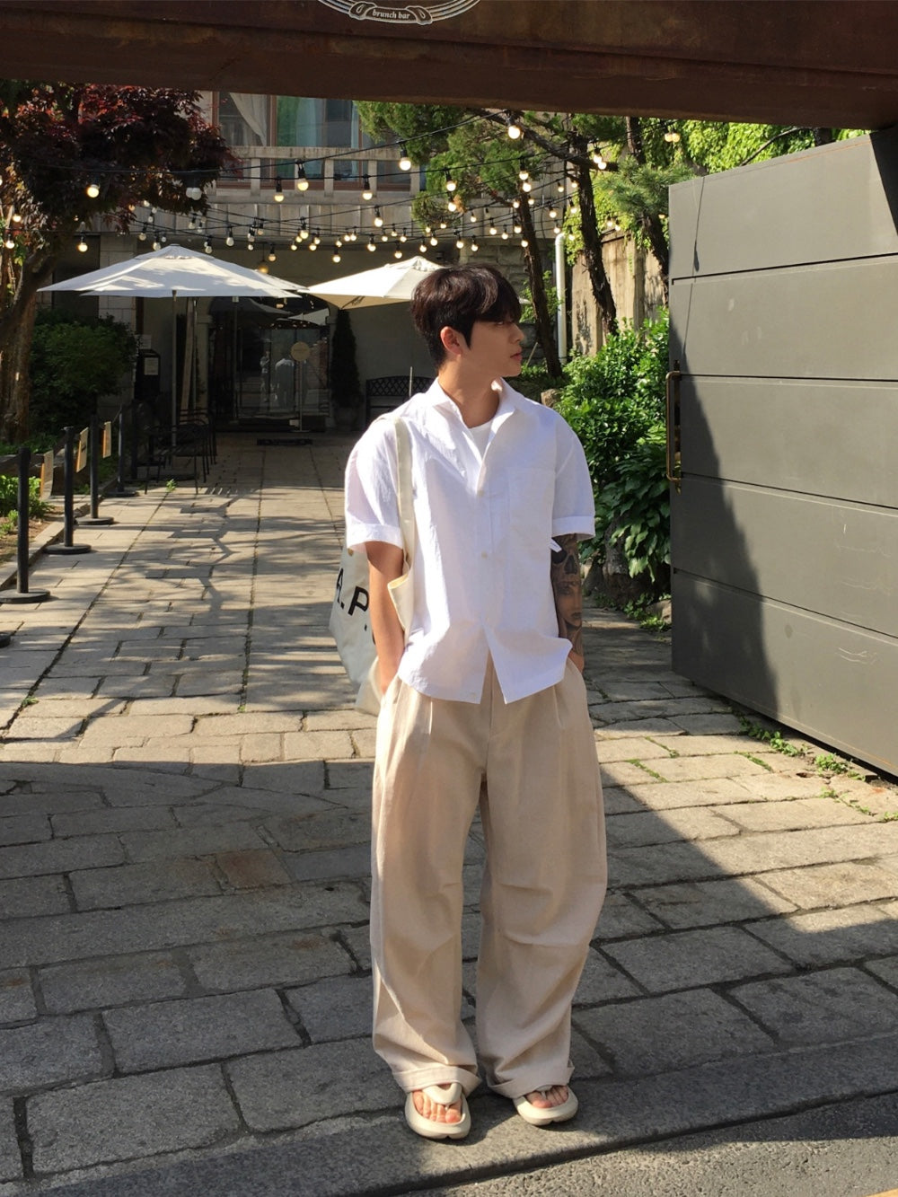 Parra Linen Tuck Pants