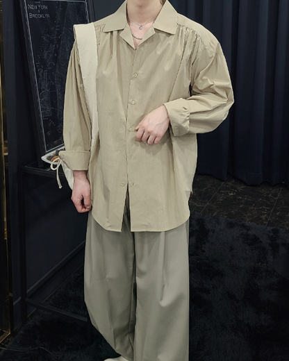 Lightweight Cotton Gathered Shirt