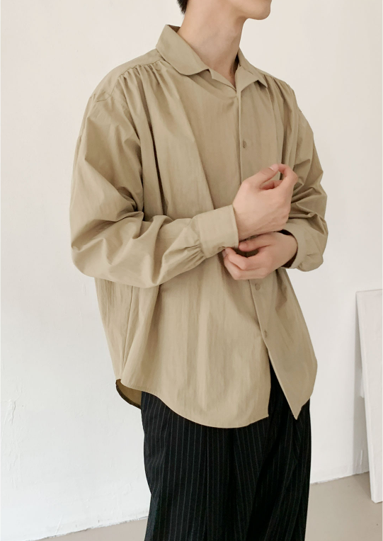 Lightweight Cotton Gathered Shirt
