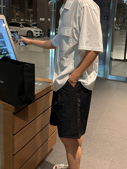 半袖テクスチャーシャツ