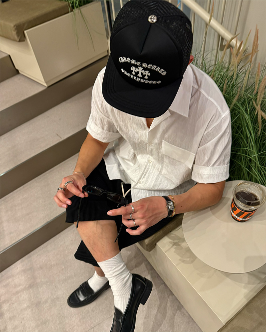 半袖テクスチャーシャツ