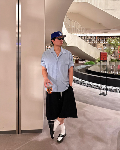 半袖テクスチャーシャツ
