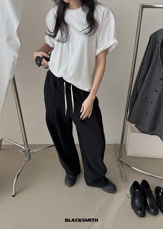 Center Pleats Jersey Pants