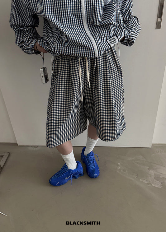 Gingham Windbreaker Jacket
