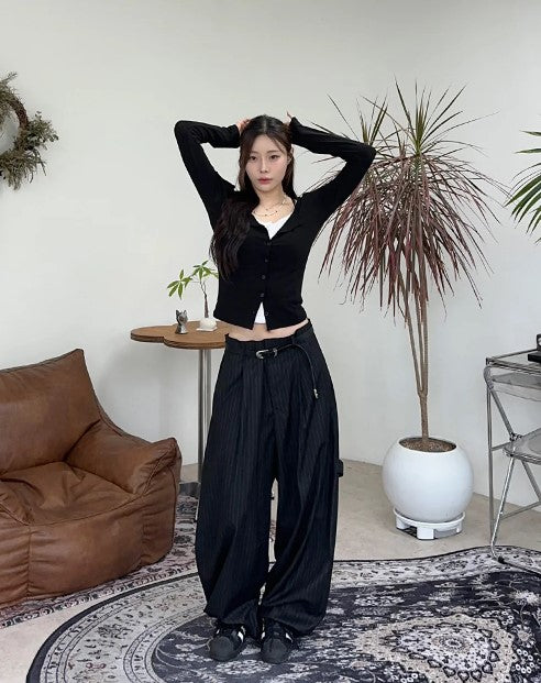 Wide Striped Trousers