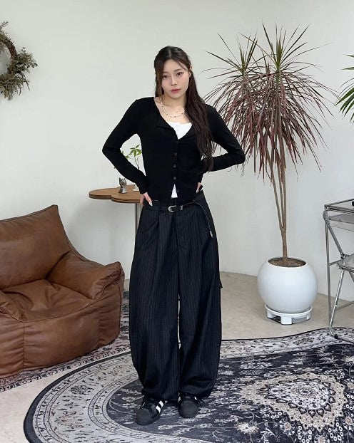 Wide Striped Trousers