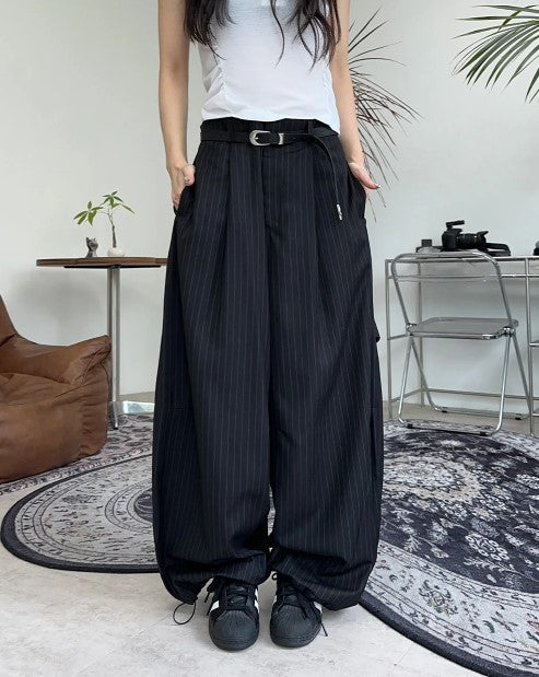 Wide Striped Trousers