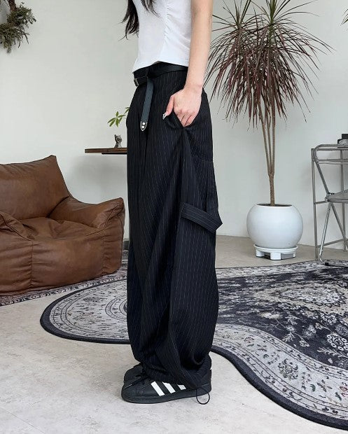 Wide Striped Trousers