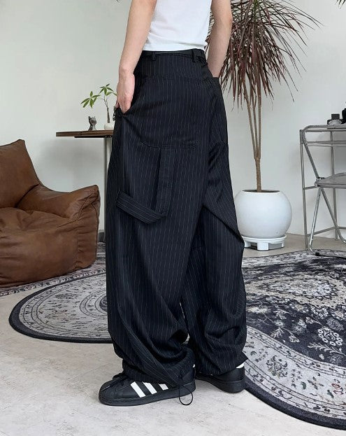Wide Striped Trousers