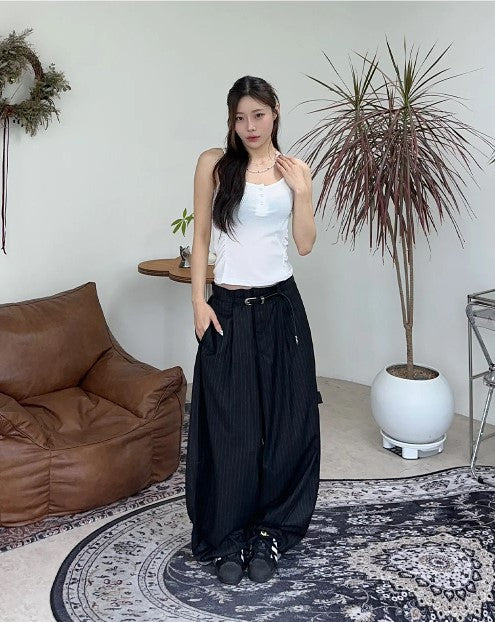 Wide Striped Trousers