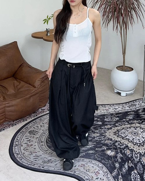 Wide Striped Trousers