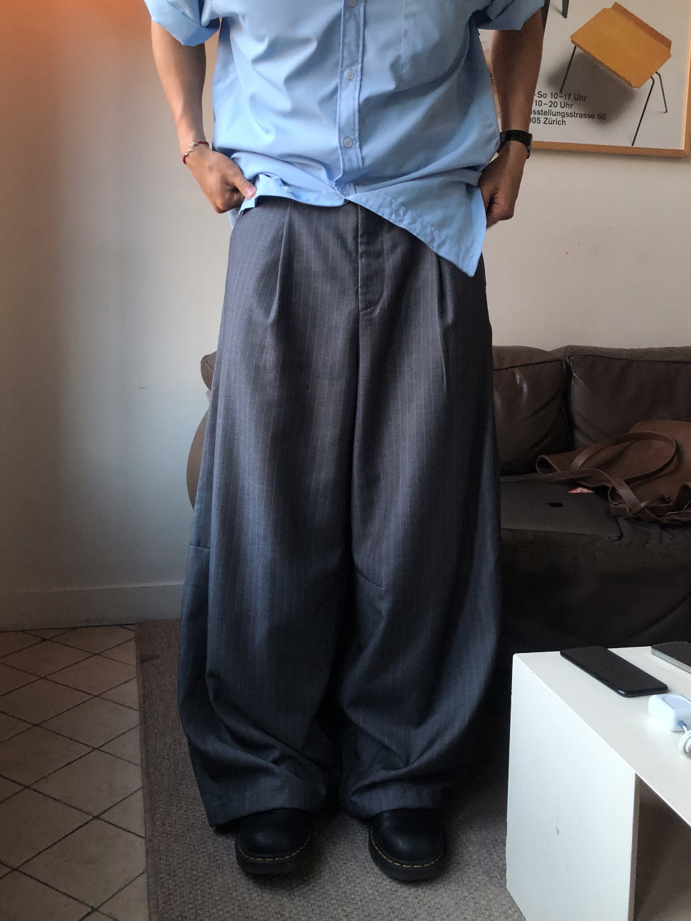 Wide Striped Trousers