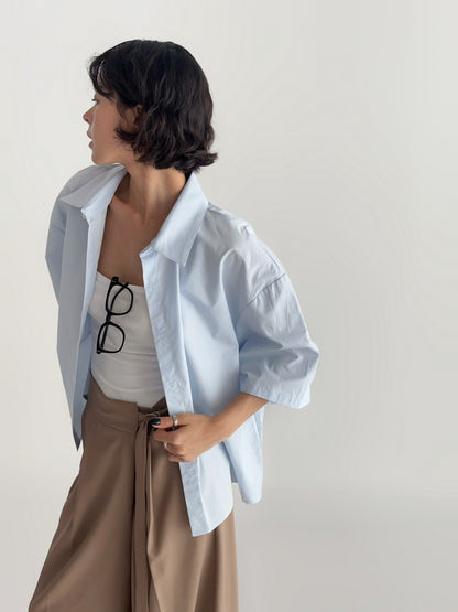 Cropped Cotton Shirt