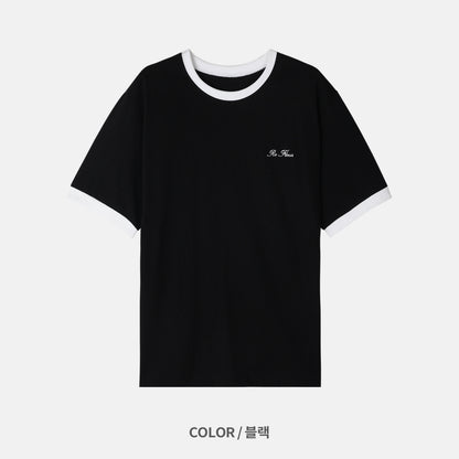Contrast Trim Cotton T-Shirt
