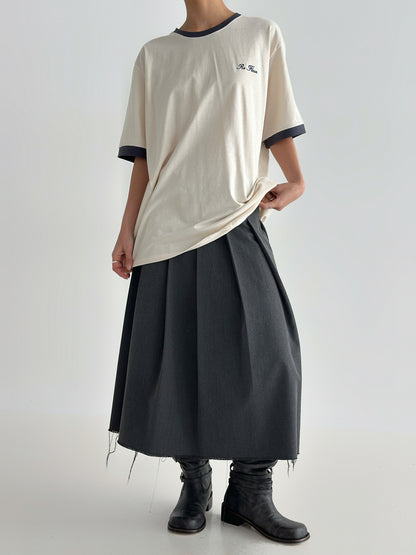 Contrast Trim Cotton T-Shirt