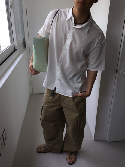 Striped over half sleeve shirt