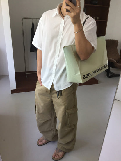 Striped over half sleeve shirt