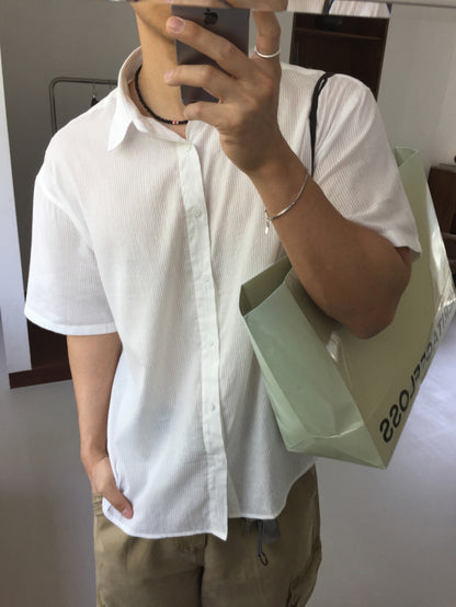 Striped over half sleeve shirt