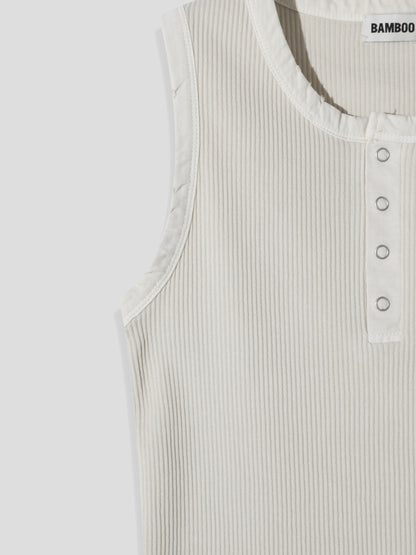 Vintage Henley Rib Tank Top
