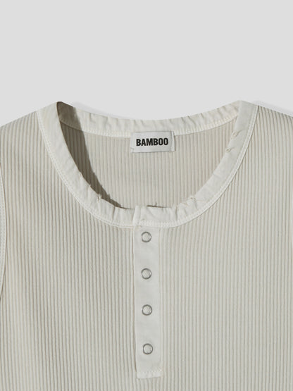 Vintage Henley Rib Tank Top
